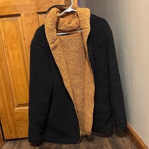 Zaful Black and Brown Sherpa Jacket
